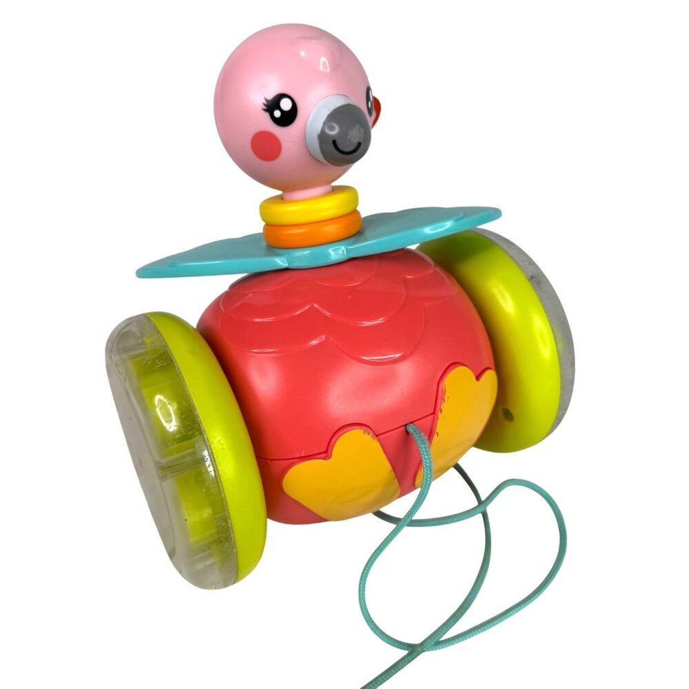 Fisher Price Paradise Pals Pull Along Flamingo Toddler Toy‎ Bead Filled Wheels